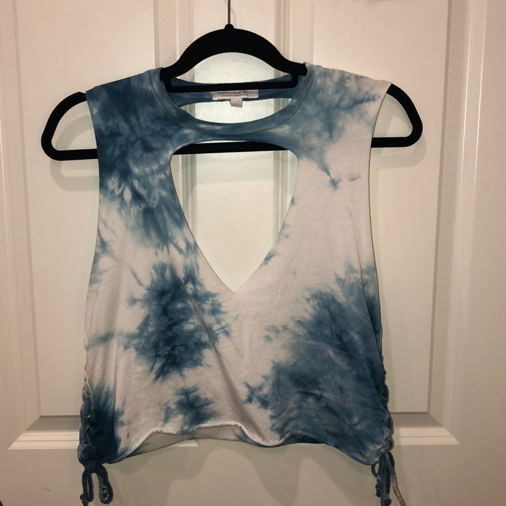 Fun blue tie-dye crop top
